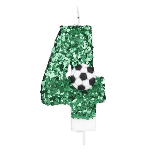Soccer Candle 4,4 Candle for Birthday Cake Boy,Number 4 Birthday Candle Soccer Decorations for Party Supplies