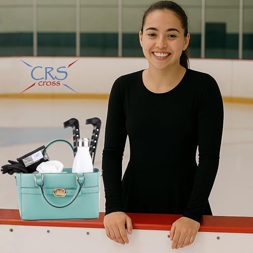 CRS Cross Rink Side Tote. Ice Skating Accessory Bag-Figure Skating, Roller, Inline Skaters, Dance, Cheer.Organizes Guards Water Bottle Phone (Rink Side Tote, Sea Foam) - Thumbnail 3