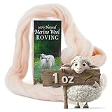 Desert Breeze Distributing 100% Natural Merino Wool Roving - Premium Combed Top Merino Roving Wool - Tapestry, Spinning, Wet Felting & Needle Felting Supplies - 21.5 Micron - 1 oz, Color Vanilla