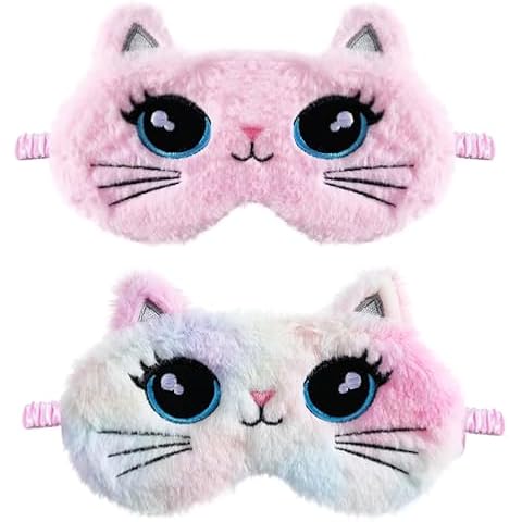 Kids Eye Mask for Sleeping, Cute Soft Plush Unicorn Sleep Eye Cover for Women Toddler, Funny Animal Eye Blindfold Sleep Eye Cover Shade for Kids Girls Car Travel Cover