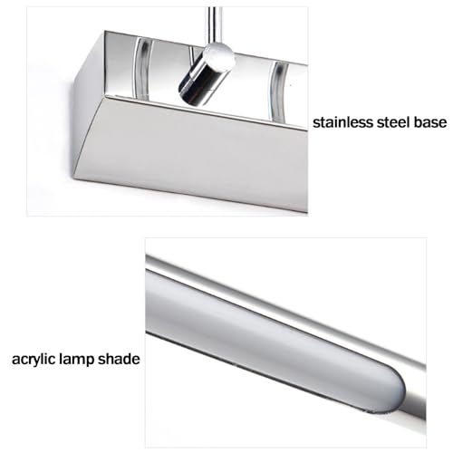 Aplique de espejo LED de 55cm plateado con luz cálida para el baño 3