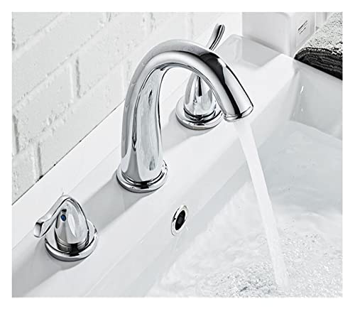 Mélangeur de lavabo trois trous en finition nickel brossé - 6
