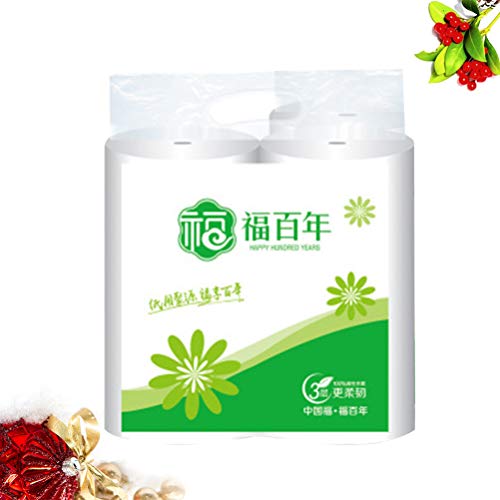Toilet Paper Roll Soft Natural Wood Pulp Toliet Paper White Paper Towel Bathroom Kitchen Toliet Tissue Paper Roll For Home Hotel Long Style #TOP9