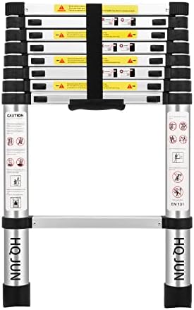 (8.5Ft/2.6M) Telescoping Ladders，EN131Standards Multi-Purpose Folding Aluminum Extension Ladder