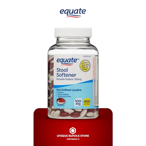 Unique Bundle Store Equate, Stool Softeners Softgels 100mg, 400 Count Stool Softener Laxative for Constipation + 7 Day Pill Organizer Included (Pack of 1) - Thumbnail 6