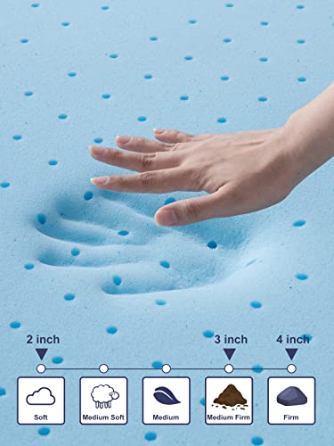 Sleepmax 3 Inch Medium Firm Mattress Topper Full - Gel Memory Foam Mattress Topper - High Density Foam Mattress Pad For Back Pain, Medium Firm Foam Bed Topper With Removable Cover #TOP1
