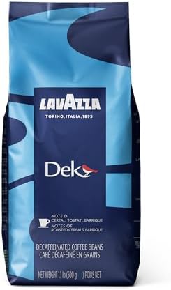 Lavazza DEK Whole Bean Coffee, Arabica and Robusta Blend, 1.1 lb Bag (Pack of 1)