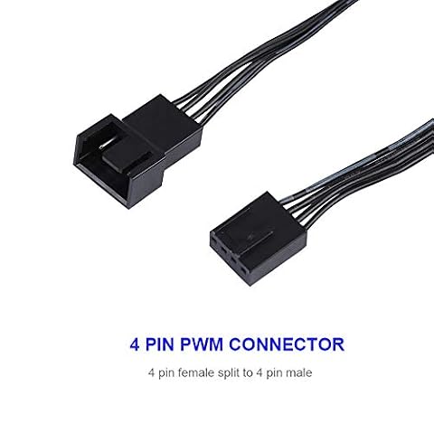 Eboxer 4-pinowy przedłużający kabel do wentylatora ze złączem PWM, męski do żeński, 27 cm, do procesora, do wentylatora obudowy komputera, 5 sztuk