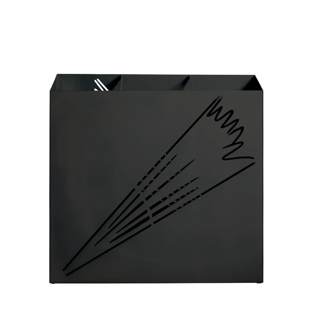 HAKU Portaombrelli nero, metallo - Dim. L 50 cm x A 48 cm x P 16 cm, Stile Moderno