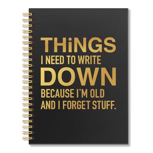 Vgrti Things I Need to Write Down Because I'm Old and I Forget Stuff Spiral Notebook, Funny Sarcastic Work Notebook for Seniors Adults, Office Humor Gifts New Job Gifts for Women Men Coworker Employee