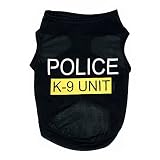 Dog T-Shirt Pet Police Dog Cat Clothes Summer Costumes Puppy Shirt, Breathable Outfits Vest Apparel