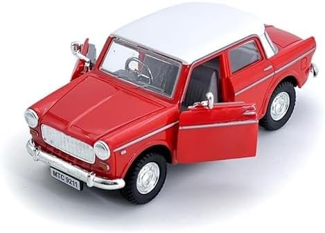 BEST DEALS Toy Car for Boys, Queen 70 Fiat Padmini Car for Kids,Pull Back Action, Openable Doors Antique Sturdy Collectible Die Cast Scale Model (RED)