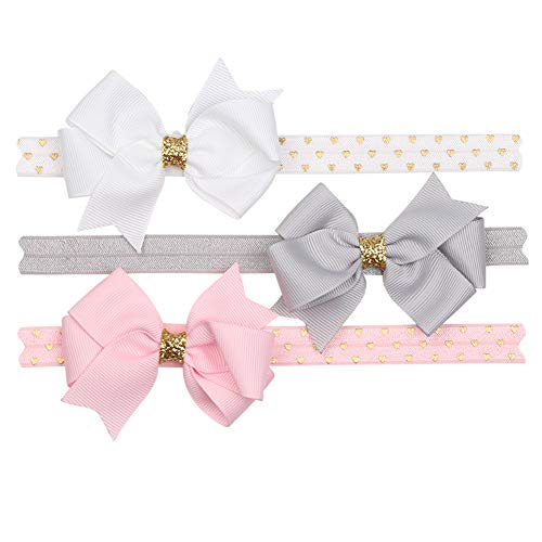 COUXILY bebé-niñas diademas de algodón suave arco anudada Hairband Headwrap Elastic Bow Turbante aros de pelo para niños bebés Set de regalo para niños (A07) Cover
