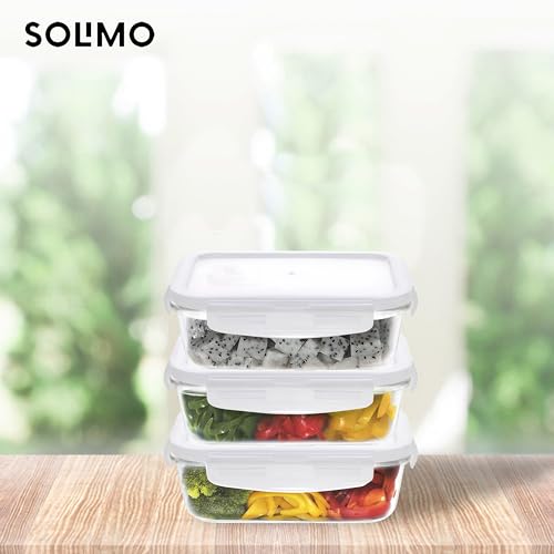 Image of Cutting EDGE 1520ml Rectangular Borosilicate Glass Food Container(Set of 3) | Lunch box, dry food storage, meal storage, refrigerator use, Transparent container, household kitchen, for food Preparation