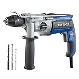 Durch das Schnellspann-Futter mit einer Bohreraufnahme von 13 mm ist ein besonders schneller & einfacher Bohrerwechsel möglich | Maximale Bohrdurchmesser: 40mm (Holz), 20mm (Beton), 13mm (Stahl)