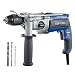 Produktbild LUX-TOOLS SBM-1050 A Schlagbohrmaschine mit 2-Gang Getriebe, Schnellspann-Bohrfutter & Tiefenanschlag inkl. Zubehör | 230V 1050W Schlagbohrer mit stufenlos regelbarer Drehzahl bis 3000/min (Umdr.)