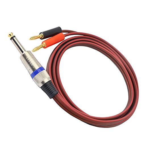 1/4 Ts To Banana Plug Speaker Cable,6.35Mm Ts To Banana Plug Speaker Audio Cable,Gold-Plated 1/4 Ts Male To Dual Banana Plugs Ofc Hifi Speaker Wire For Dj Application, Mixer (5 Feet )-12Awg Cord #TOP3