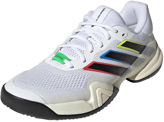 adidas Mens Barricade 1/4 Tennis Shoes White/Black/Cream White 9 Medium
