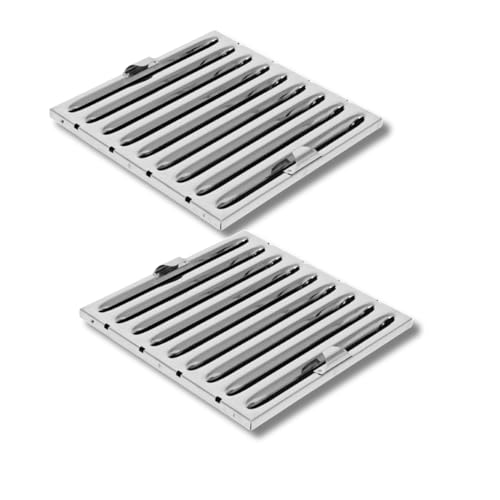 2 stück Professioneller Flammschutzfilter Typ B - 495x495mm - Edelstahl Gastro-Qualität für Abzugshauben - Spülmaschinenfest - Brandschutz Filter für Gewerbeküchen