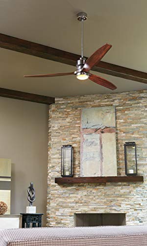 Craftmade Son52Ch-70Gw Sonnet Chrome 70" Ceiling Fan With Bson-70Gw Grey Wood Blades, Dimmable Led Light And Remote #TOP3
