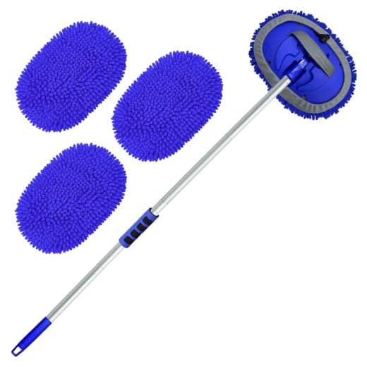 Wontolf 62'' Car Wash Brush Kit with Long Handle, Chenille Microfiber Car Wash Mop Mitt Scratch-Free Car Detailing Cleaning Brush Care Kit Car Cleaning Supplies for Cars RV Truck Boat
