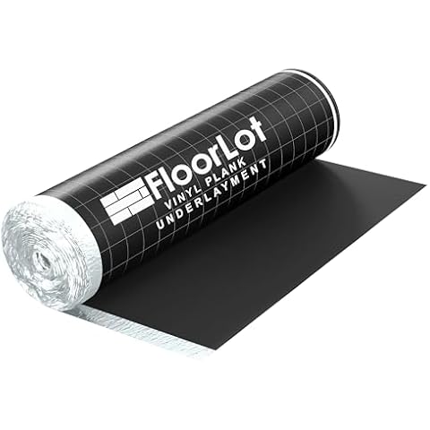 LVT Black Underlayment for Vinyl Plank Floors with Moisture Barrier - Roll Covers 200 Sq. Ft - Works for LVT, WPC, SPC, & Rigid Core Flooring Cover