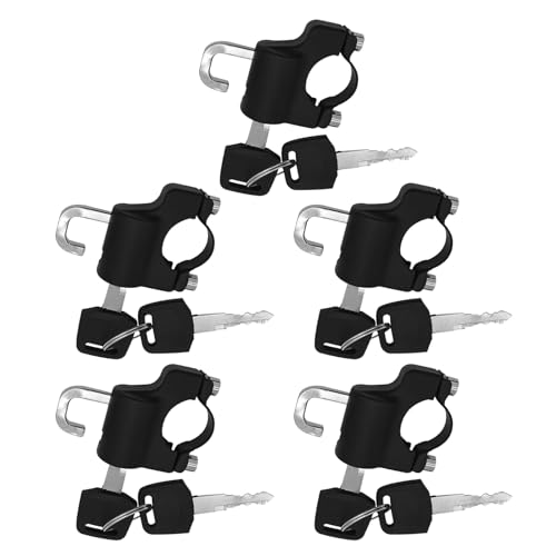 PRETYZOOM 5 Juegos Candado para Casco de Moto Cerradura Antirrobo Resistente la Intemperie con Llave Seguro para Manillar de Compatible con Motos Scooters y Bicicletas Eléctricas