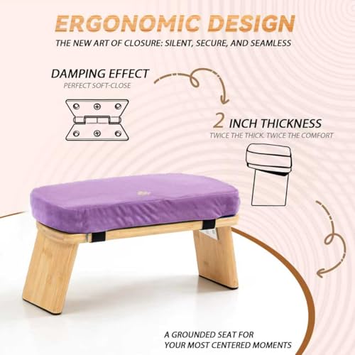 Estleys Bamboo Meditation Bench, Foldable Prayer Stool (Purple) by Estleys - Used condition - Image 4
