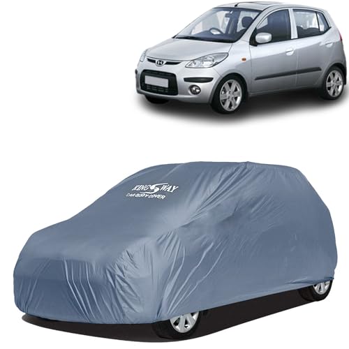 KINGSWAY® Dustproof Car Body Cover Compatible with Hyundai I10 (Year 2007-2010) - Comes with Dust, UV, Paint & Scratch Protection - Grey Matty