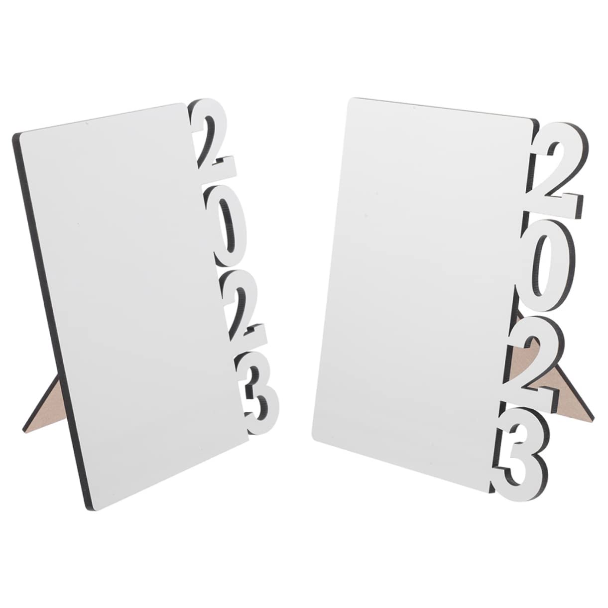 MAGICLULU 5 Sätze Bilderrahmen Bürodeko Büro Dekoration Tischdekoration Photo Frame Bilderreahmen Doppelt Partyzubehör Tür Schule Grad Graduierung Tischverzierung Mdf Weiß 2 Stück * 5