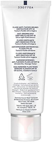 RoC - Soleil-Protect Anti-Brown Spot Unifying Fluid SPF 50 - UVA/B Protection - Face Moisturiser with Vitamin C - Reduces Brown Spots - 50 ml