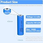 3.2V 14430 Solar Light Batteries 4/5AA for Outdoor Solar Lights Flashlight etc (4PCS) (3.2V 14430)