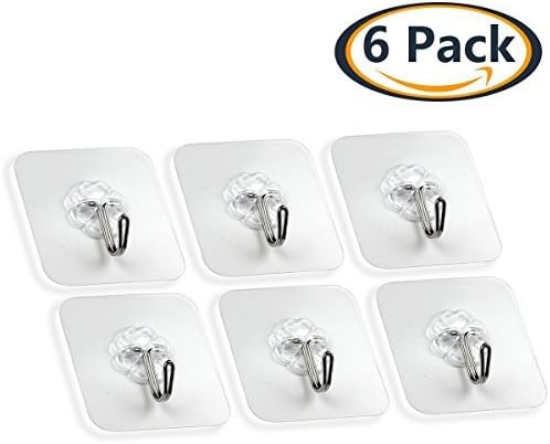 Wall Sticky Hooks Heavy Duty Self Adhesive Hooks Hanger Nail Free for Keys Towels in Bathroom Kitchen 22lb/10kg