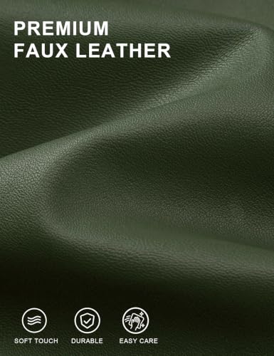Zbrandy Mens Leather Jacket Faux Leather Motorcycle Jackets Stand Collar Biker Coat Outwear Army Green XXL — view 6