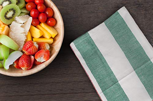 Urban Villa Kitchen Towels, Horizontal Stripes,Premium Quality,100% Cotton Dish Towels,Mitered Corners,Ultra Soft (Size: 20X30 Inch), Ruby/Green, Highly Absorbent Bar Towels - (Set Of 6) #TOP7
