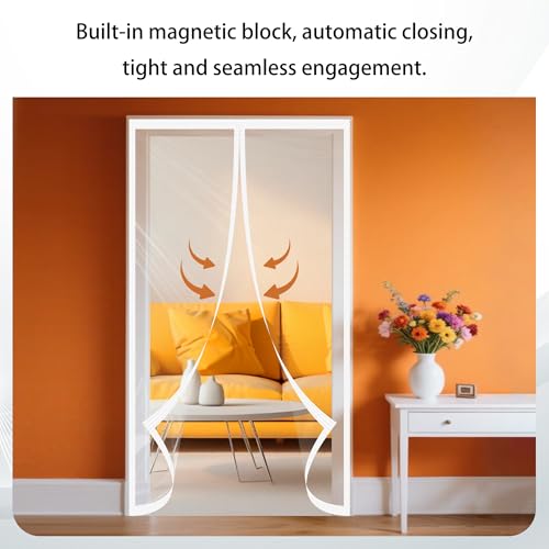 Rideau isolant thermique magnétique imperméable blanc 64 x 272 cm bloquant le froid