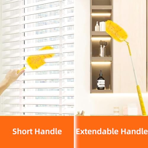 20-Pack Duster Refills Compatible for Swiffer Duster, 360° Heavy Duty Duster Refills with 1 Extended Handle 3FT +1 Short Handle, Multi-Surface Cleaning Kit for Blinds Bookshelf Furniture Ceiling Fans by Zldsgzs - Image 5