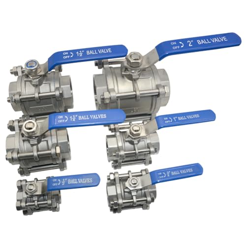 DAN SPEED NPT 3-Piece Stainless Steel SS304 Ball Valve, Industrial Grade, Blue Handle (1-1/4 inch) by DAN SPEED - Used condition - Image 7