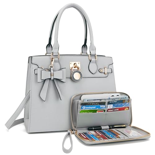 Image of Qiyuer Cute Purses Wallet Set For Women Handbags Satchel Tote Shoulder Bag | Affordable Luxury, Ideal Gift, Large Clutch Wallet, 2PCS, Sturdy Structured, Stylish, PU, Practical & Roomy for Daily & Work