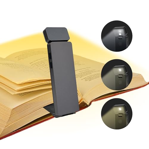 AMFUN Reading Light,Rechargeable Book Reads Light for Reading in Bed,Eye Caring Reading Light Lamp Clip on Book,3 Colors,Long Lasting up to 80 hrs,Portable Mini LED Books