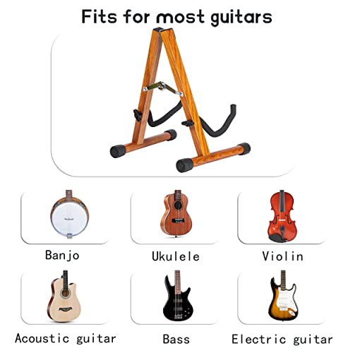 Neciuvy Guitar Stand,Wood Guitar Stand Acoustic,A-Frame Folding Acoustic Electric Guitar Stands Floor For Bass,Cello,Banjo,Mandolin,Ukulele #TOP6