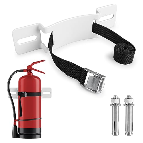 Propane Tank Holder,Gas Cylinder Holder Wall-Mounted Bracket Propane Tank Bracket with Screws and Safety Belt (1)