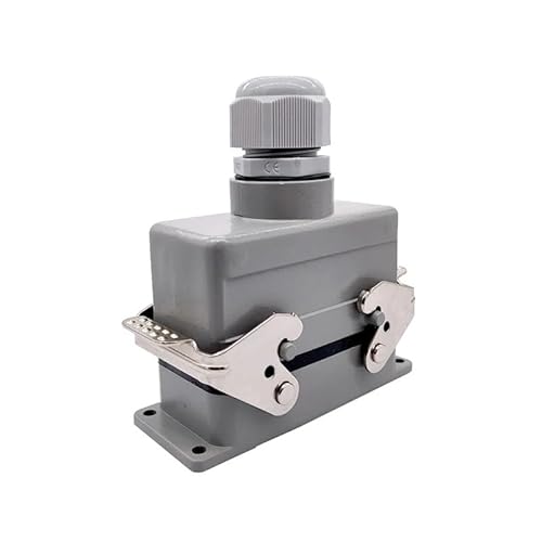 Heavy Duty Connectors HDC-HE-016-1/2/3/4 F/M 16pin 16A 500V Industrial Rectangular Aviation Connector Plug Screw Connection(Hdc-he-016-2)