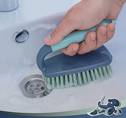 Scrub Brush | Shower Cleaning Brush | Comfort Grip & Stiff Flexible Bristles | Ideal For Cleaning Bathroom, Shower, Kitchen, Sink | Bristle Brush For Household Use, 1 Pack #TOP3