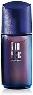 Night Magic Evening Musk Perfume Spray, Dark Blue Glass Bottle, Elegant Design