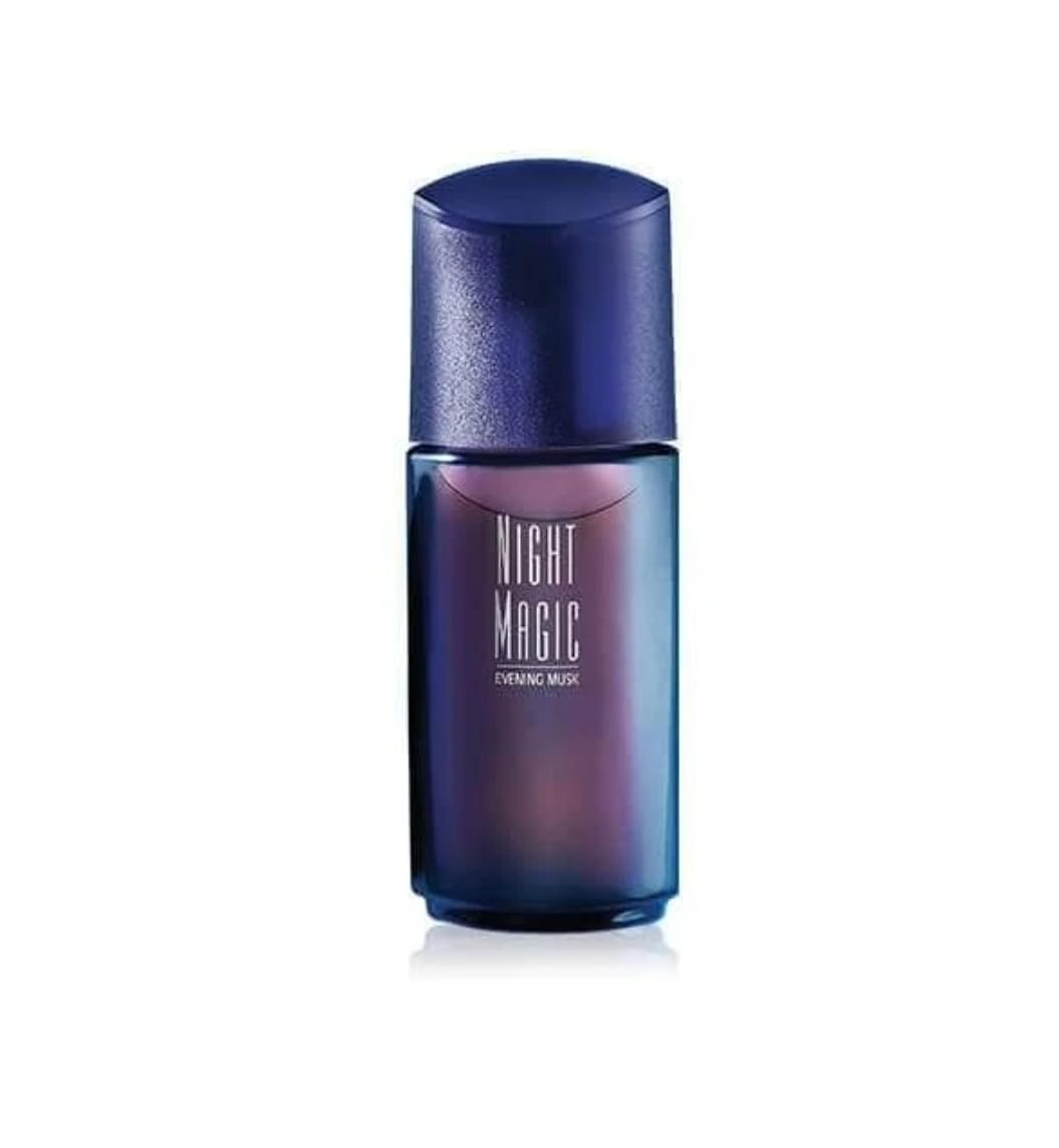 Night Magic Evening Musk Perfume Spray, Dark Blue Glass Bottle, Elegant Design