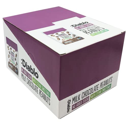 Diablo Milk Chocolate Peanuts |No Added Sugar| Sweetened with Stevia | Diabetic Chocolate Hamper Basket Available - Perfect for Gifting | 40g (Pack Of 24)