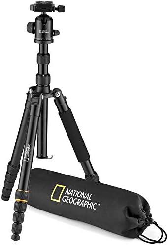 National Geographic Travel Photo Tripod Kit with Monopod, Aluminium, 5-Section Legs, Twist Locks, Load up 8kg, Carrying Bag, Ball Head, Quick Release, NGTR002T [Amazon Exclusive]