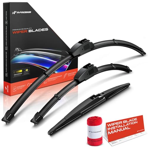 A-Premium 26"+16"+12" Windshield Wiper Blades Compatible with Lexus NX350/NX450h+ 2022-2024, UX200, UX250h - Front Rear Wipers Blade Set, Hook/RL2 Arm, with Wear Indicator & Towel (Pack of 3) by A-Premium - Used condition - US$8.69
