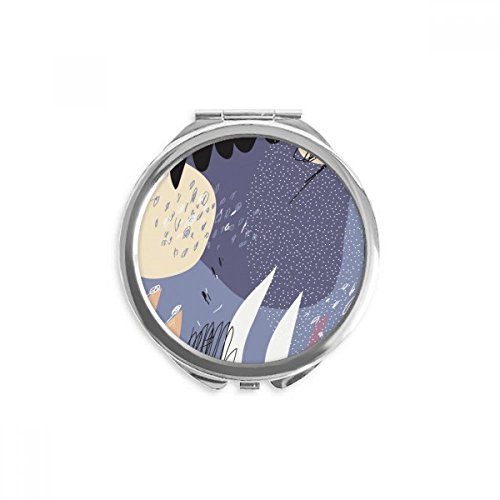 Miroir de poche rond DIYthinker au design artistique de plantes violettes